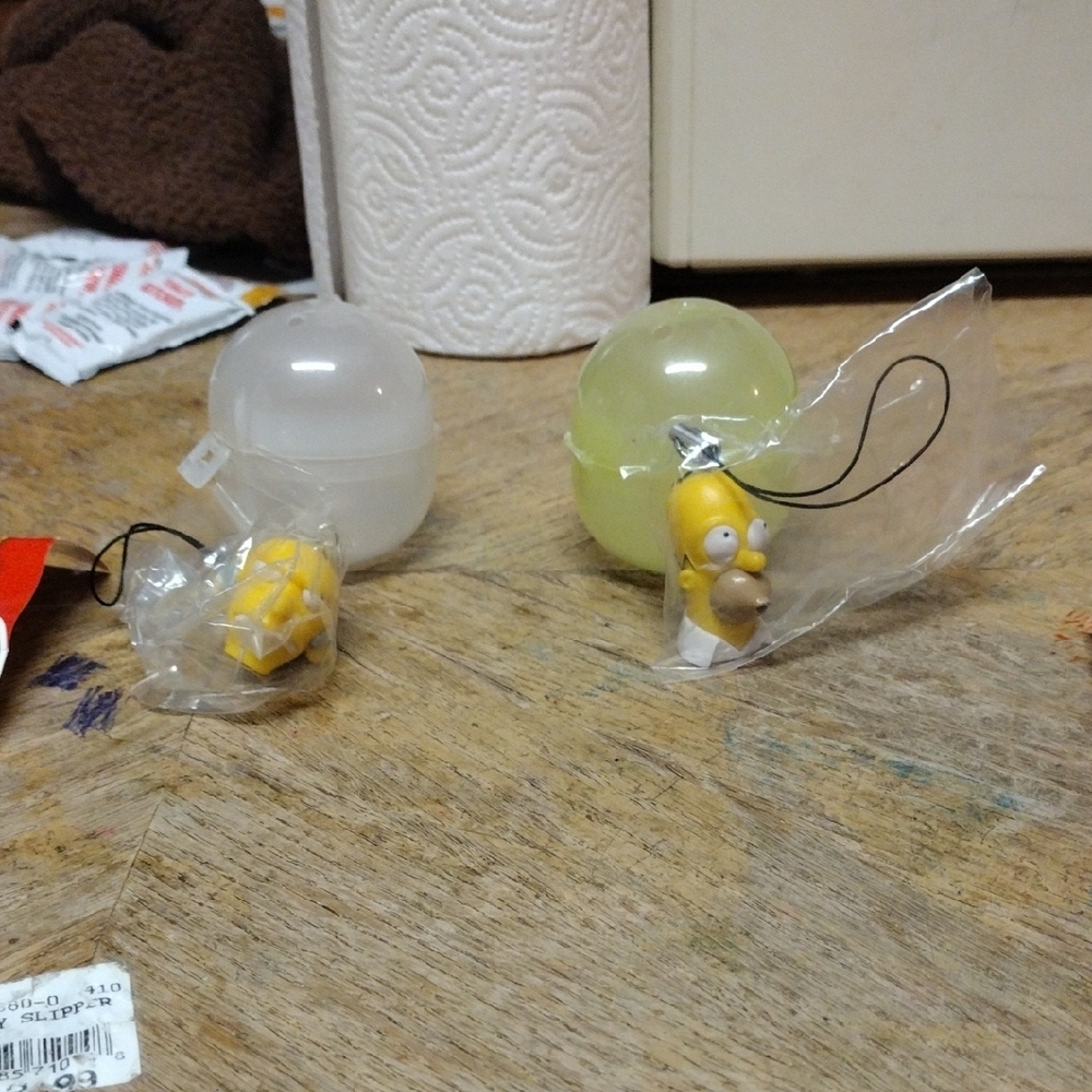 Series 1 Homer Simpson and Mr. Burns Funny Face Charms Keychains